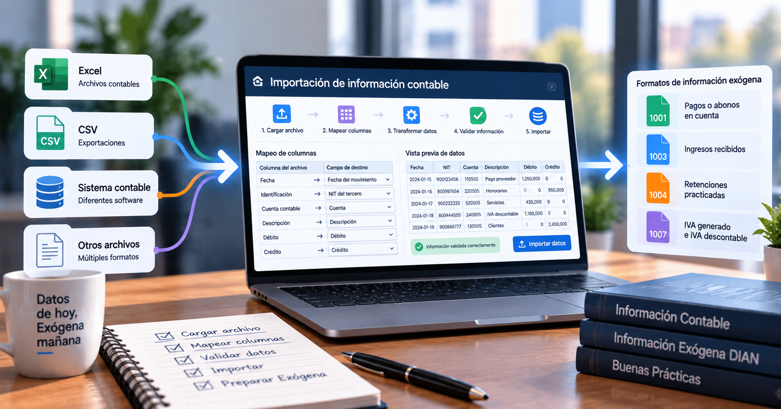 Importar información contable para Exógena